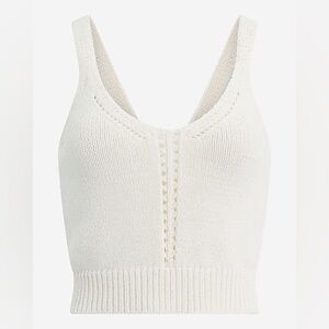 Express White Knit Crop Top